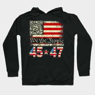 Funny QR President Trump 45_47 Hoodie